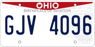 OH license plate GJV4096