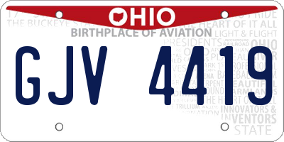 OH license plate GJV4419