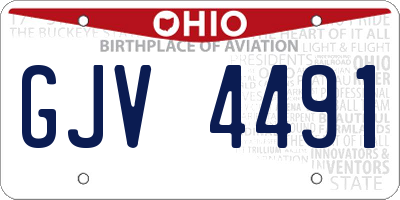 OH license plate GJV4491