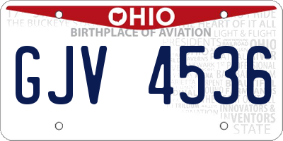 OH license plate GJV4536