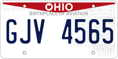 OH license plate GJV4565
