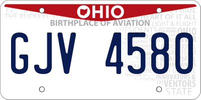 OH license plate GJV4580