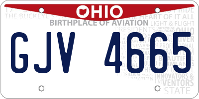 OH license plate GJV4665