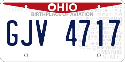 OH license plate GJV4717