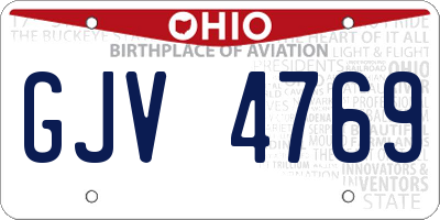 OH license plate GJV4769