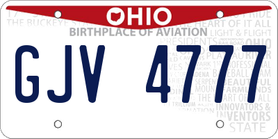 OH license plate GJV4777