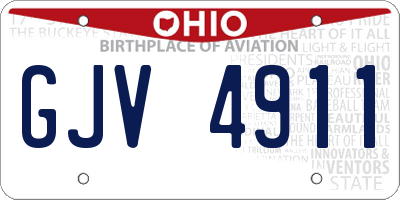 OH license plate GJV4911