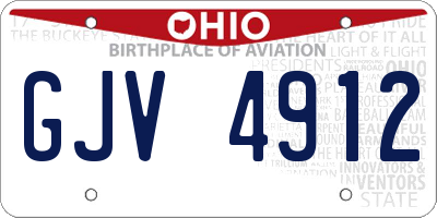 OH license plate GJV4912