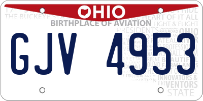 OH license plate GJV4953