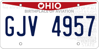 OH license plate GJV4957