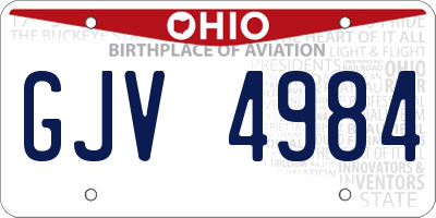 OH license plate GJV4984