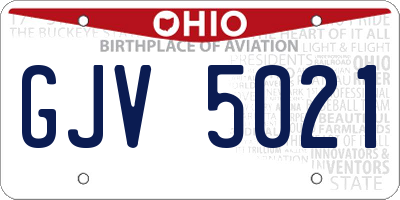 OH license plate GJV5021