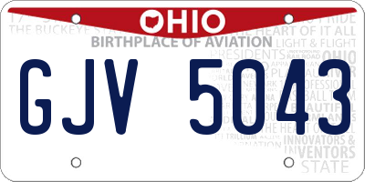 OH license plate GJV5043