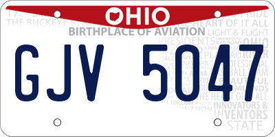 OH license plate GJV5047