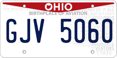 OH license plate GJV5060