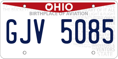 OH license plate GJV5085