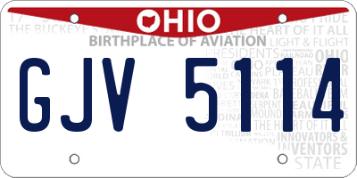 OH license plate GJV5114