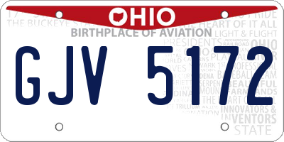 OH license plate GJV5172
