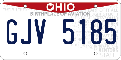 OH license plate GJV5185
