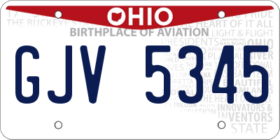 OH license plate GJV5345