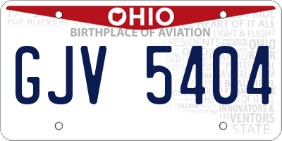 OH license plate GJV5404