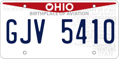 OH license plate GJV5410