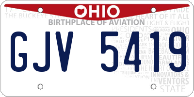 OH license plate GJV5419
