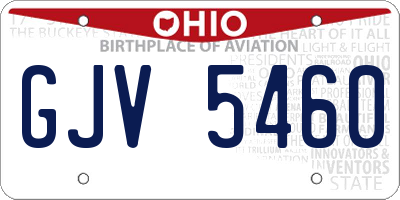 OH license plate GJV5460