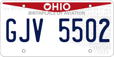 OH license plate GJV5502