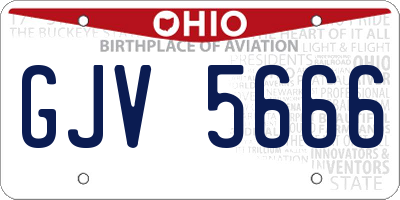 OH license plate GJV5666