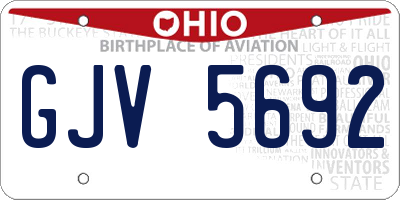 OH license plate GJV5692