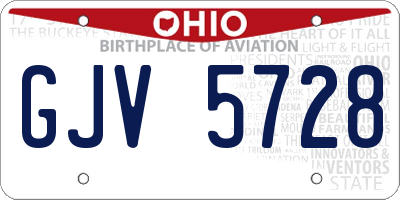 OH license plate GJV5728