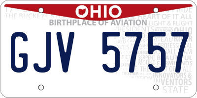 OH license plate GJV5757