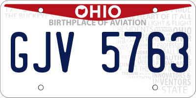 OH license plate GJV5763
