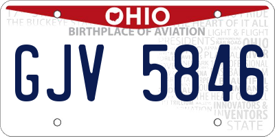 OH license plate GJV5846
