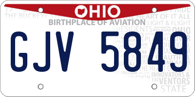 OH license plate GJV5849
