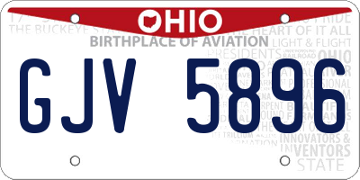 OH license plate GJV5896