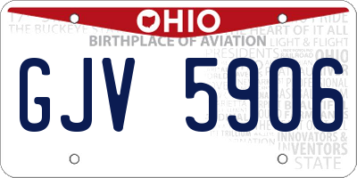 OH license plate GJV5906