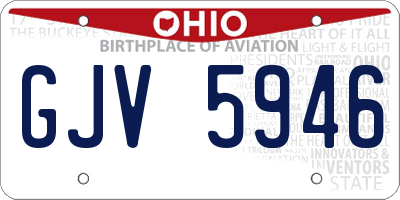 OH license plate GJV5946