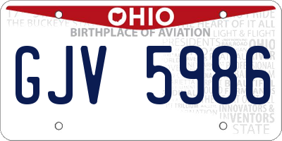 OH license plate GJV5986