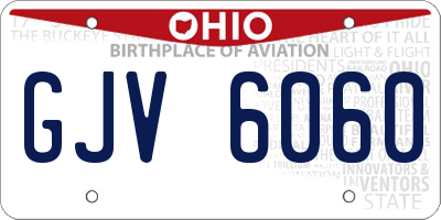 OH license plate GJV6060