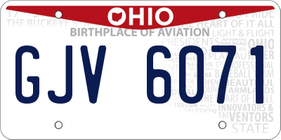 OH license plate GJV6071