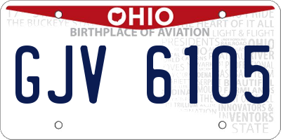 OH license plate GJV6105