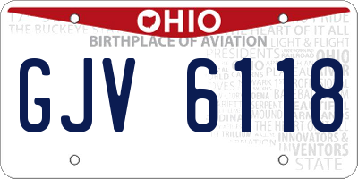 OH license plate GJV6118