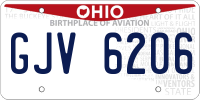 OH license plate GJV6206