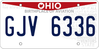 OH license plate GJV6336