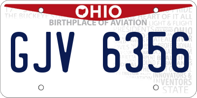 OH license plate GJV6356