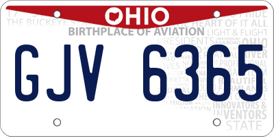 OH license plate GJV6365