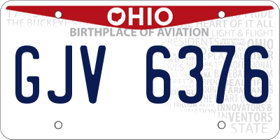 OH license plate GJV6376