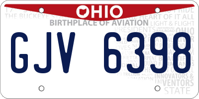 OH license plate GJV6398
